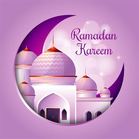 Saludos islámicos diseño de tarjeta ramadan kareem con media luna y