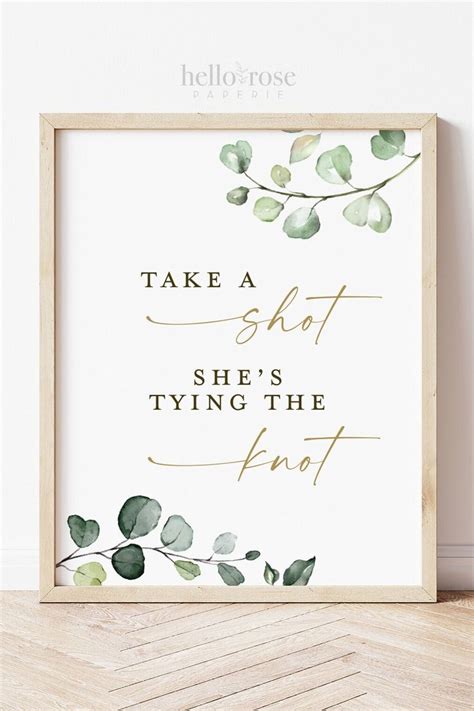 Take A Shot She S Tying The Knot Printable Bar Sign 8x10 Etsy