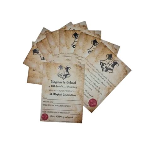 Harry Potter Invitations La F Te Poudlard Lettre D Acceptation Double