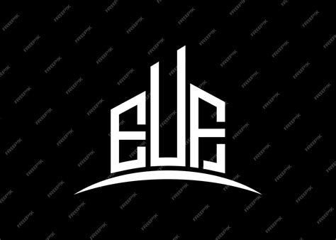 premium vector letter euf building vector monogram logo design
