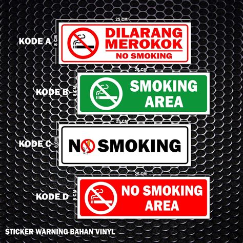 Jual Sticker No Smoking Stiker Dilarang Merokok Shopee Indonesia