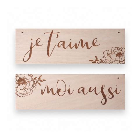 Pancartes Pour Chaises En Bois Je T Aime Moi Aussi