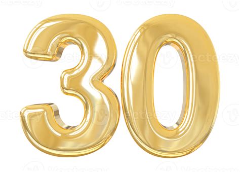 numéro 30 or 3d 9313583 PNG