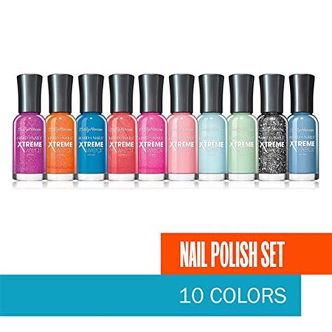 10 Pack Sally Hansen Xtreme Wear Colors Nail Polish Set Assorted