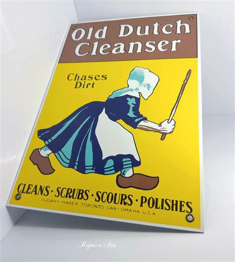 Vintage Old Dutch Cleanser Porcelain Sign Kitchen Home Soap Bar Polish