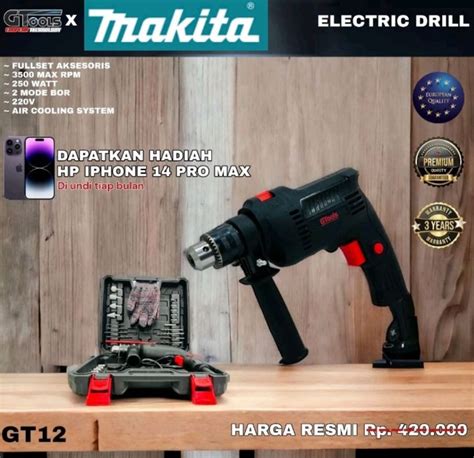 Bor Listrik Makita X Gtools Gt Bor Listrik Mm Watt