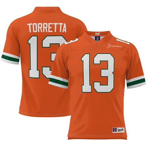 Gino Torretta Miami Hurricanes Heisman Football Jersey - Orange