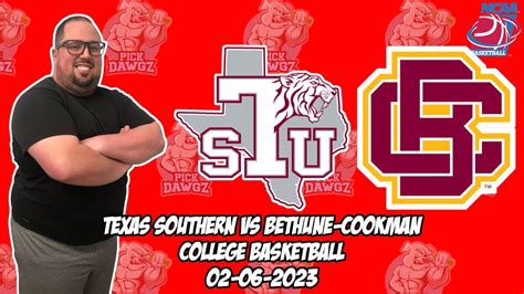 Texas Southern Vs Bethune Cookman 2 6 23 College Basketball Free Pick