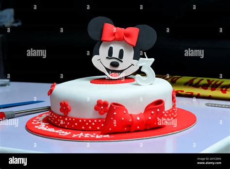 Happy birthday cake for kids with Mickey decoration Stock Photo - Alamy