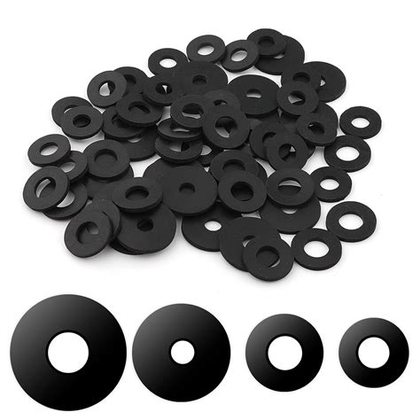 80pcs Flat Rubber Washers Assortment Kit 18 20 25 30mm Rubber Washers