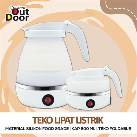 Jual Kettle Campervan Teko Lipat Listrik Foldable Collapsible Ml