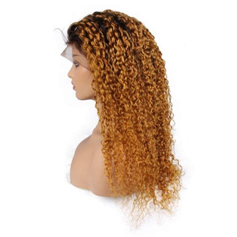 Magic Love Human Virgin Hair Ombre Curly Pre Plucked Lace Front Wig