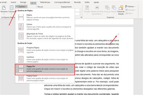 Como Inserir Quebra De Seção No Word