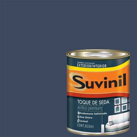 Tinta Azul Marinho Suvinil - Tinta Acrílica Acetinada Suvinil Azul-Marinho 900Ml | MadeiraMadeira