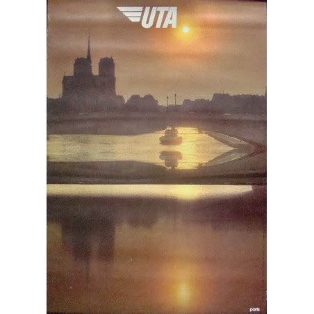 Uta Airlines Paris Vintage Travel Poster Illustraction Gallery