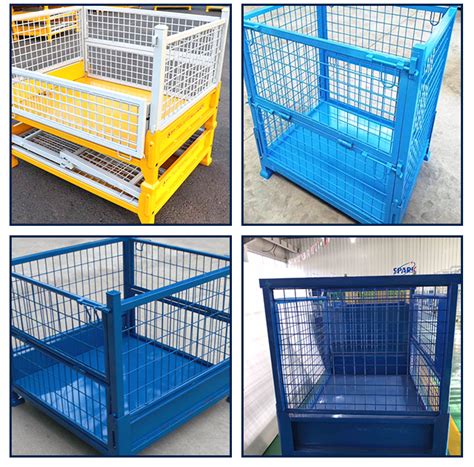 Stacking Collapsible Welded Wire Mesh Warehouse Storage Container