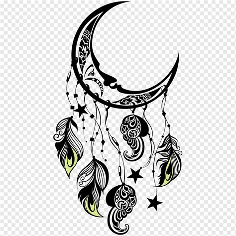 Dream Catcher Dreamcatcher Drawing Decal Sticker Moon Black And