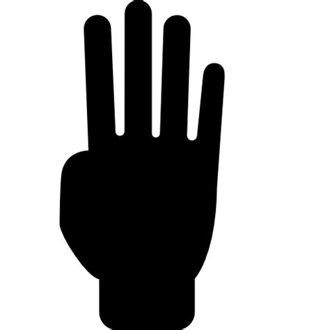 Hands Icons Gestures Silhouette Fingers Counting Hand Count Four