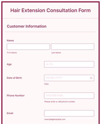 Hair Extension Consultation Form Template Jotform Hot Sex Picture