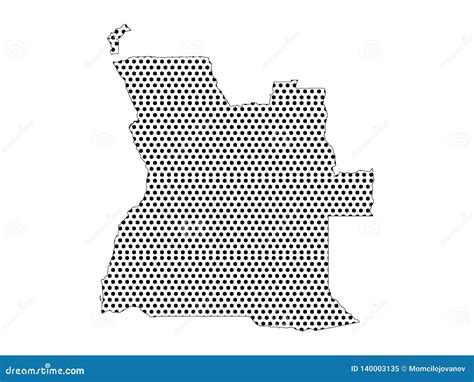 Dotted Angola Map With Blue Version Vector Illustration Cartoondealer