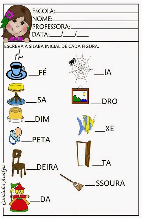 Cantinho Analyu Atividades De Alfabetiza O