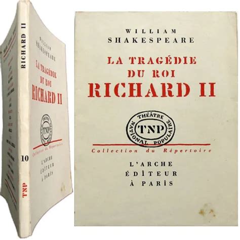 LA TRAGÉDIE DU roi Richard II 1953 Shakespeare Théâtre National