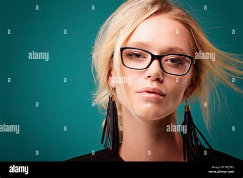 Blonde Girl Wearing Glasses Hi Res Stock Photography And Images Alamy