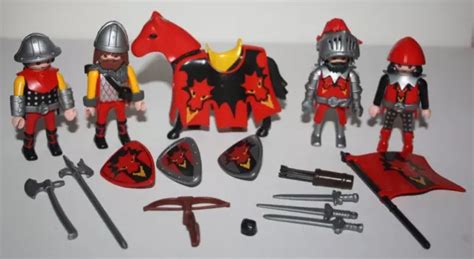 PLAYMOBIL 3319 CHEVALIERS Du Dragon Rouge Set 100 Complet EUR 18 00