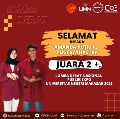 Malanghub Berita Mahasiswa Umm Berhasil Meraih Medali Juara Lomba Debat Nasional Publik Expo