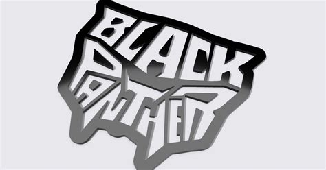 black panther logo  toxicmaxi   stl model printablescom