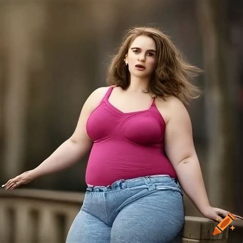 Confident Plus Size Model In Trendy Casual Outfit On Craiyon