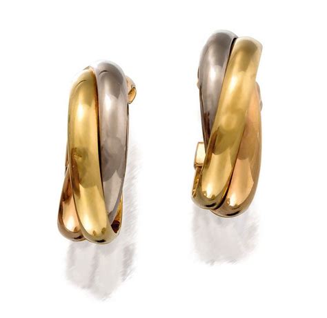 Cartier Trinity Earrings 18ct Tri Color Gold Earrings Jewellery