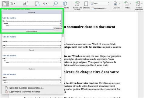 Comment Faire Un Sommaire Sur Word En Tapes Merciapp