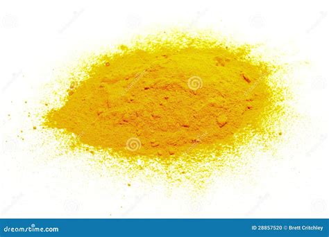 Yellow Powder On White Stock Photo Image 28857520