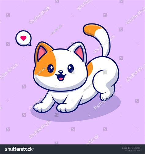 Cute Cat Stretching Cartoon Vector Icon Stock Vector (Royalty Free ...