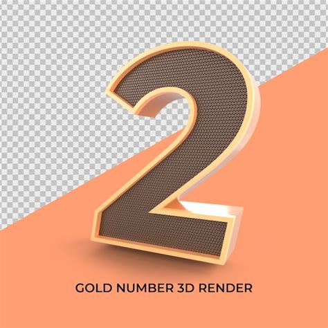 Número 2 En 3d Render Archivo Psd Premium