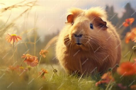 Premium Ai Image Aigenerated The Joyous Adventure Of A Fluffy Guinea