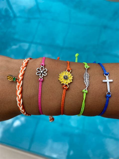 Wax String Bracelets Waterproof Pura Vida Style Charm - Etsy