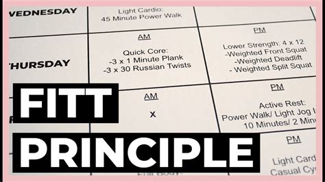 Fitt Principle Workout Plan Example Balance