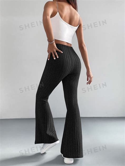 Shein Ezwear High Waist Flare Leg Trousers Shein Uk