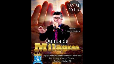 Quinta De Milagres Ministrando A Palavra Pr Marcelo Medeiros YouTube