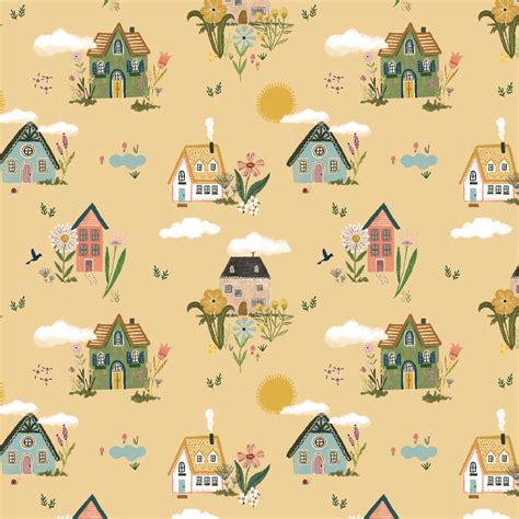 Cottage Garden Yellow Cottage Charm Poppie Cotton