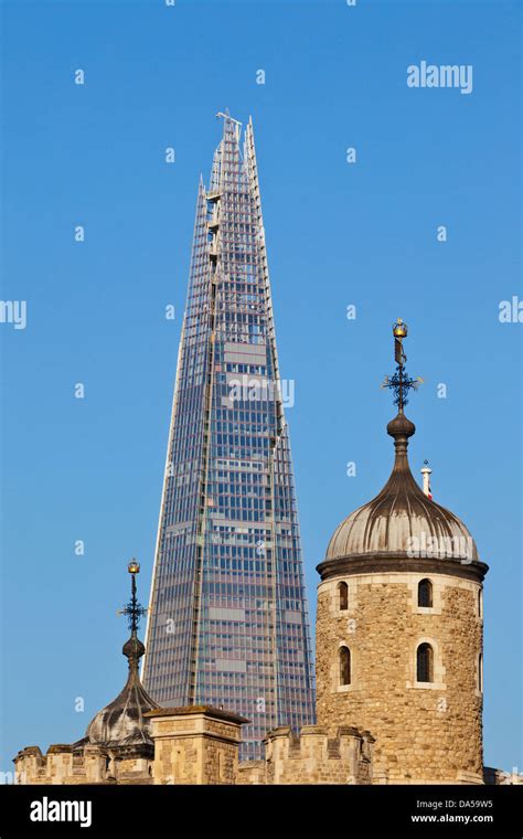 England London The Tower Of London And The Shard Stock Photo Alamy