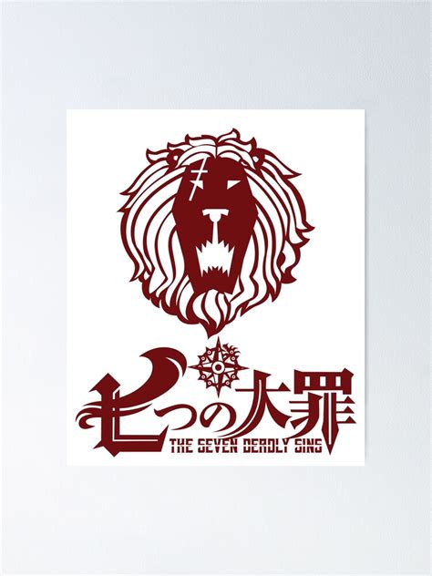 The Seven Deadly Sins The Lions Sin Of Pride Escanor Symbol Red Silhouette Suitable For Anime