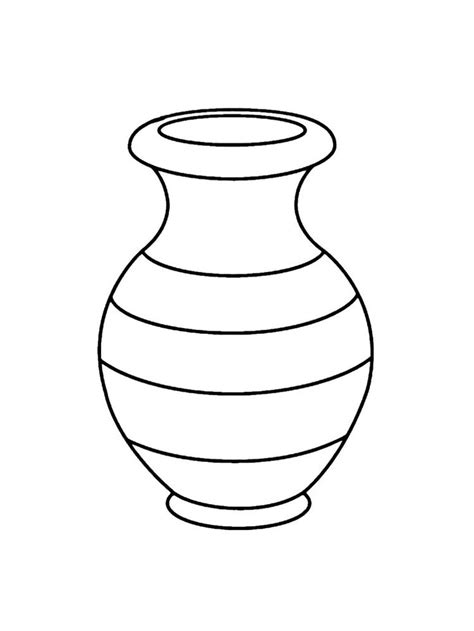 A Black And White Line Drawing Of A Vase