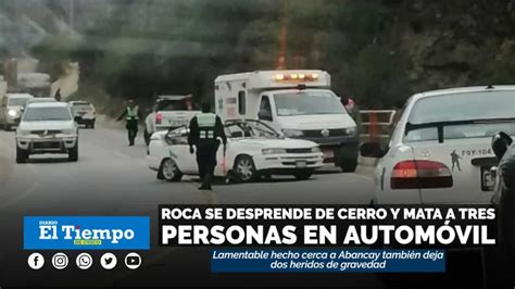 ROCA CAE SOBRE AUTO Y MATA A TRES PASAJEROS EN APURÍMAC Diario El