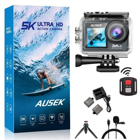 Ausek At M40r 5k Ultra Hd Dual Screen 5k4k Waterproof Action Camera