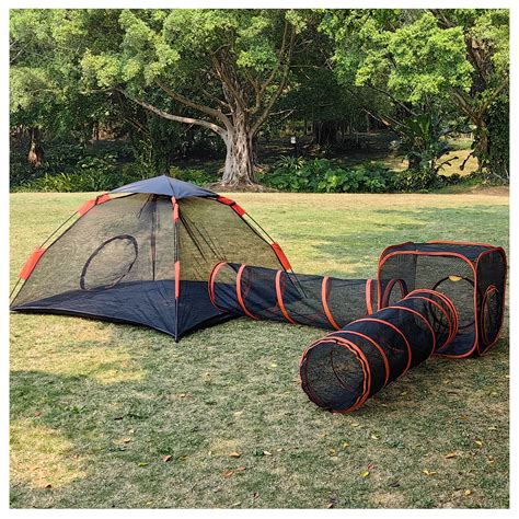 Kucdbun Outdoor Cat Enclosures 4 In 1 Outdoor Cat Tent With Cat Tunnel Diy In Multiple Ways