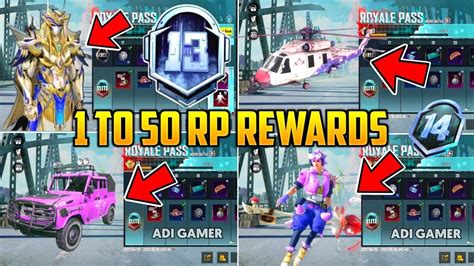 MONTH 13 ROYAL PASS 1 TO 50 REWARDS M13 ROYAL PASS 1 TO 50 RP