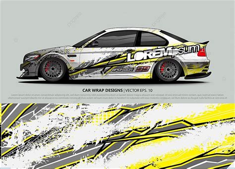 Racing Car Wrap Design Vector For Vehicle Vinyl Sticker And Automotive